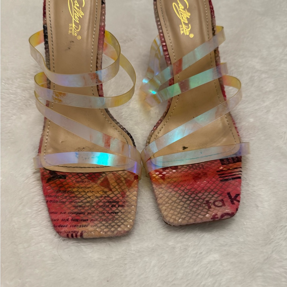 Pink Heels 10 with Iridescent Straps - Picture 3 of 7